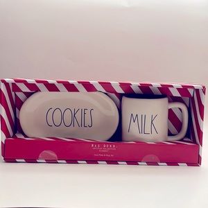 Rae Dunn Cookies & Milk Plate & Mug Set